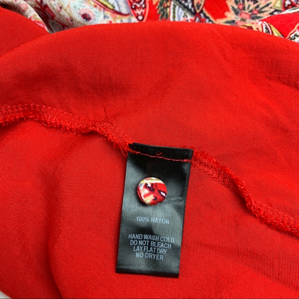 Lulu’s Swing Sleeveless Dress Racerback Red Print - Picture 7 of 7